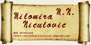 Milomira Niculović vizit kartica